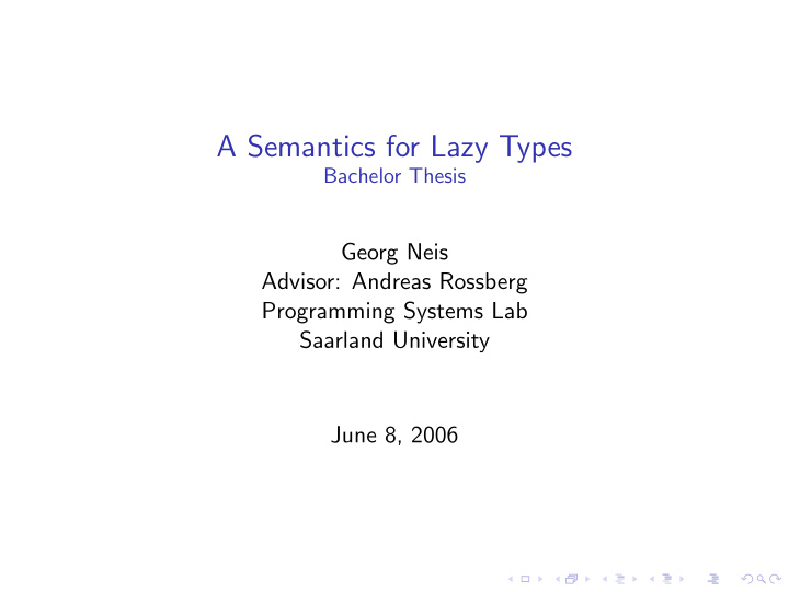 a semantics for lazy types