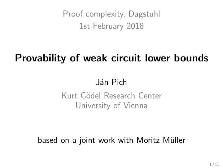 provability of weak circuit lower bounds