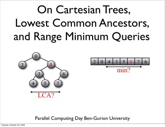 On Cartesian Trees,  Lowest Common Ancestors,  and Range Minimum Queries  0  2  0  4  3  5  1  7  6