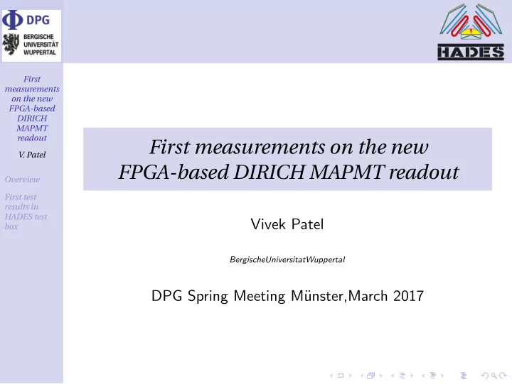 first measurements on the new