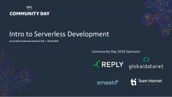 Intro to Serverless Development  Leo Lindhorst (Saxonia Systems AG)  |  09.09.2019  Community Day