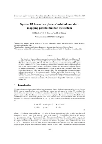 System 83 Leo  two planets orbit of one star:  mapping possibilities for the system a 1 , N.