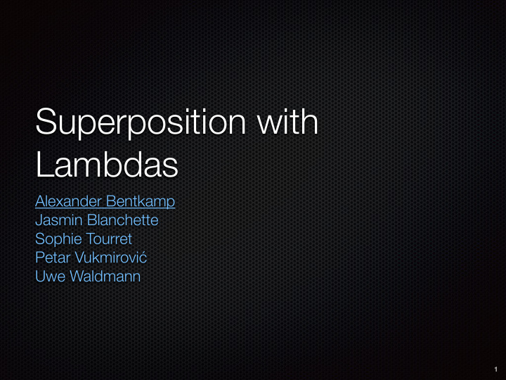 superposition with lambdas