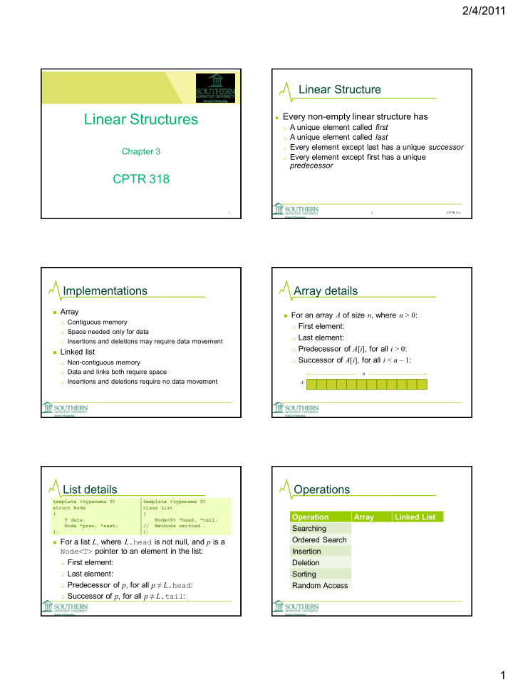 linear structures