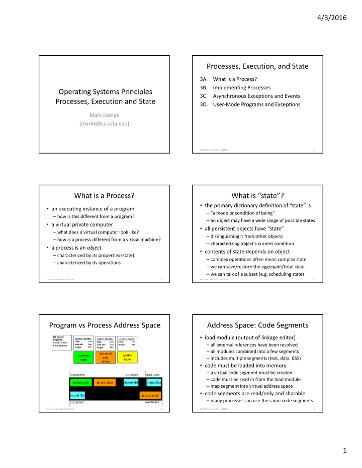 processes execution and state