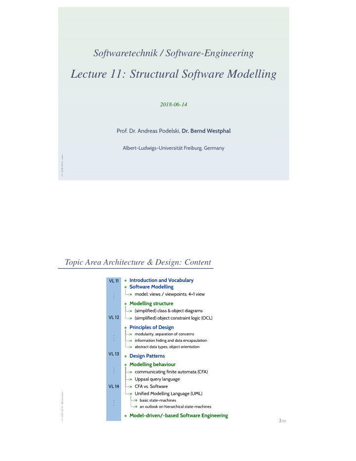 lecture 11 structural software modelling