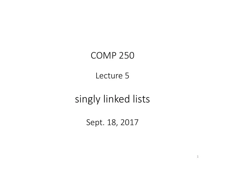 singly linked lists