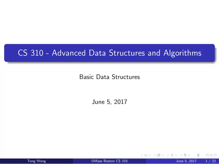 cs 310 advanced data structures and algorithms