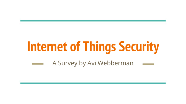 internet of things security