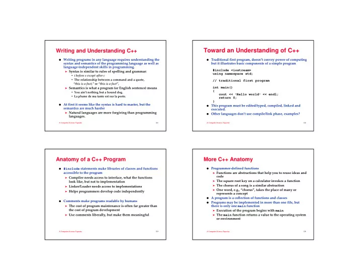 toward an understanding of c