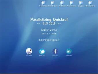 Parallelizing Quickref  Didier Verna  EPITA / LRDE  didier@lrde.epita.fr  lrde/~didier