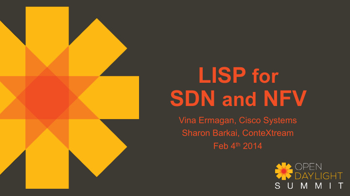 lisp for sdn and nfv