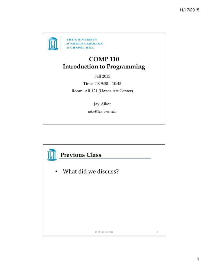 comp 110 introduction to programming