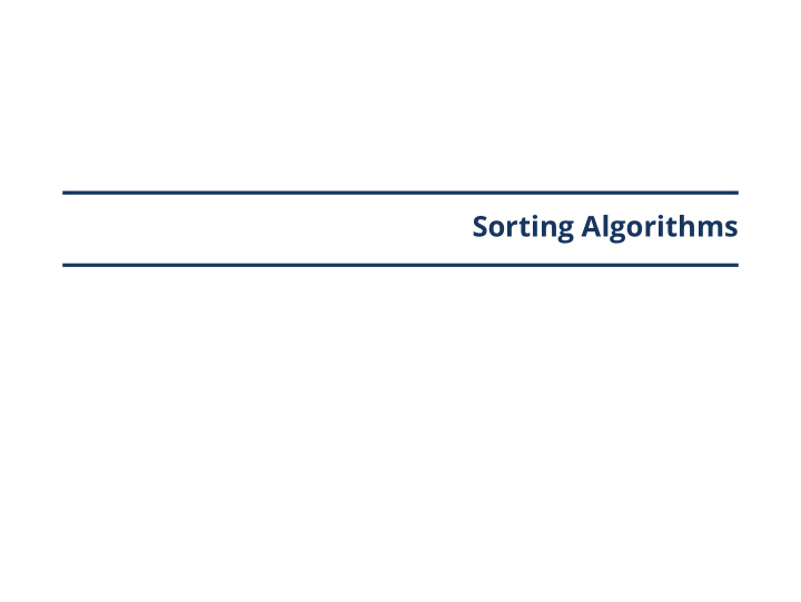 sorting algorithms introduction sorting problem