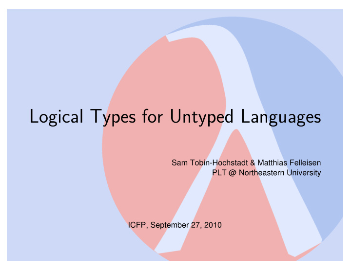 logical types for untyped languages