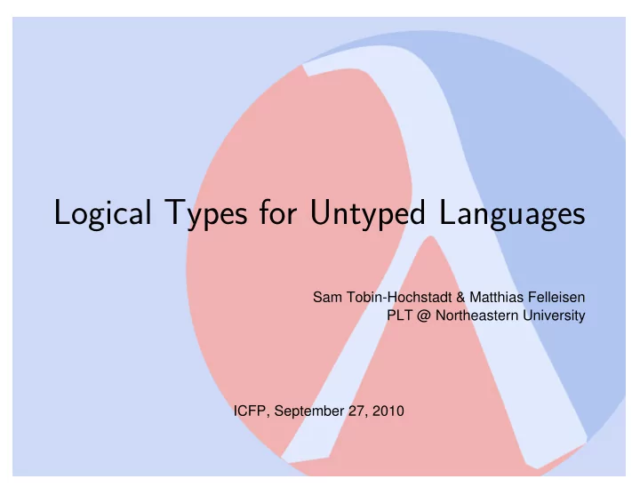 logical types for untyped languages