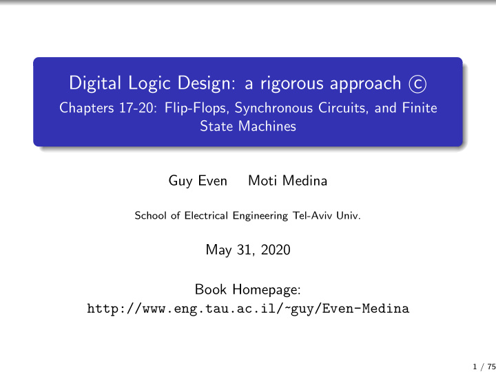 digital logic design a rigorous approach c