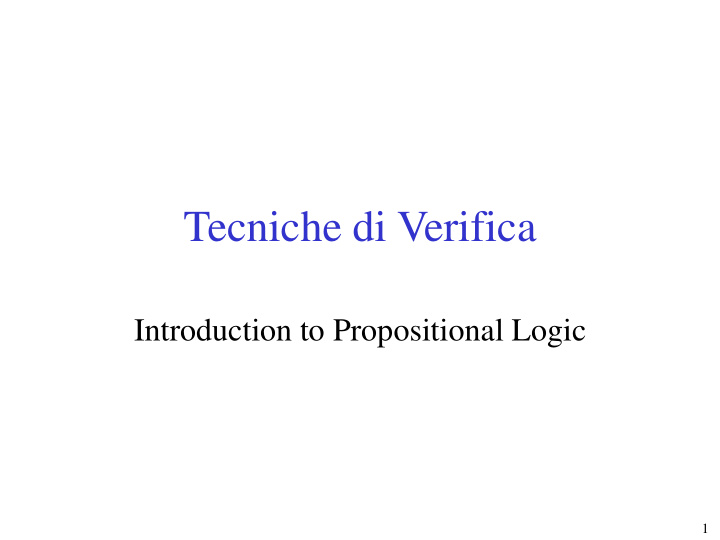 tecniche di verifica