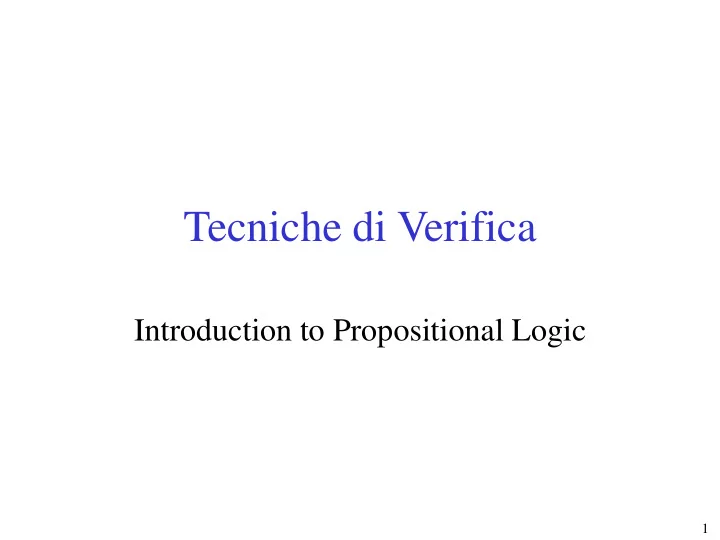 tecniche di verifica