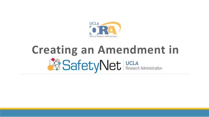 creating an amendment in