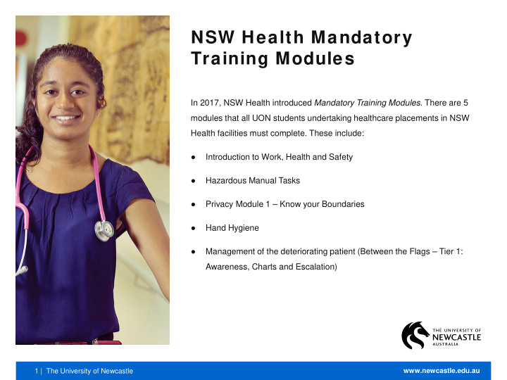 nsw health mandatory training modules