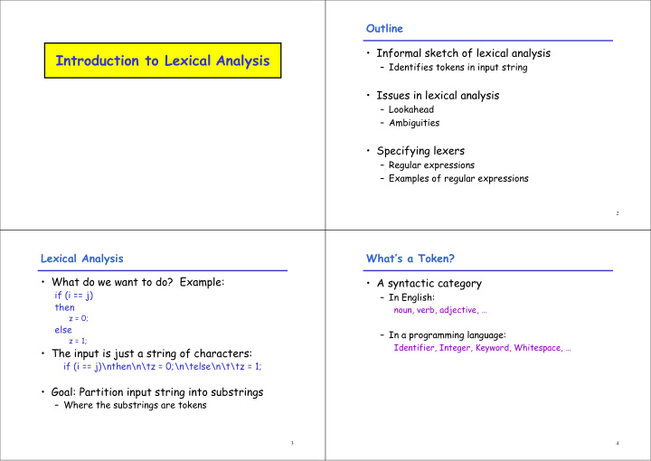 introduction to lexical analysis