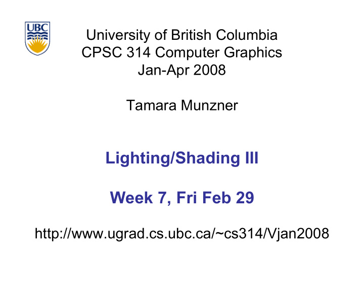 lighting shading iii week 7 fri feb 29