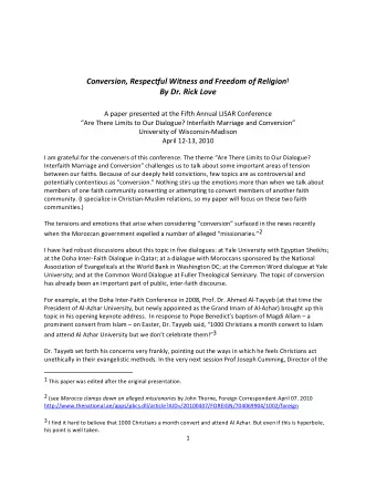Conversion,RespectfulWitnessandFreedomofReligion 1