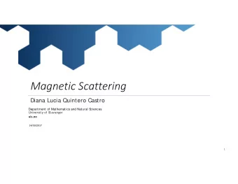 Magnetic Scattering  Diana Lucia Quintero Castro  Department of Mathematics and Natural S  ciences