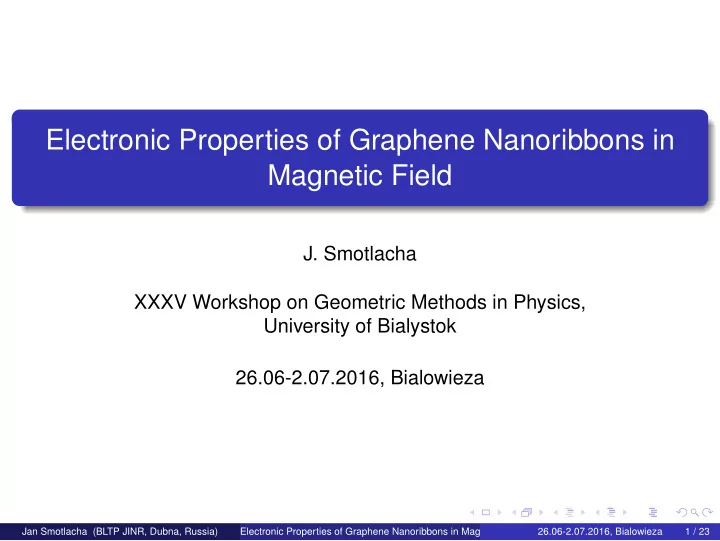 electronic properties of graphene nanoribbons in magnetic
