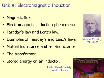 Unit 9: Electromagnetic Induction  Magnetic flux  Electromagnetic induction phenomena.