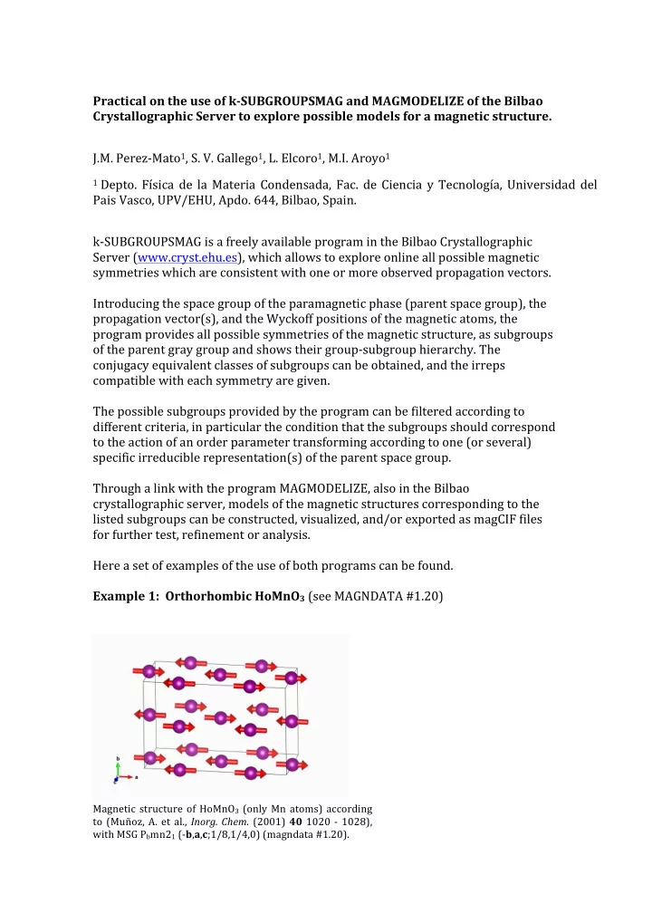 practical on the use of k subgroupsmag and magmodelize of