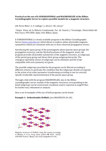 Practical  on  the  use  of  k-SUBGROUPSMAG  and  MAGMODELIZE  of