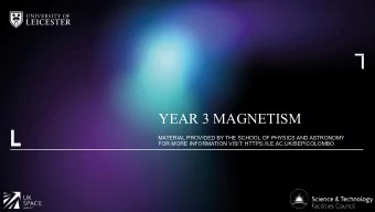 YEAR 3 MAGNETISM  MATERIAL PROVIDED BY THE SCHOOL OF PHYSICS AND ASTRONOMY  FOR MORE INFORMATION