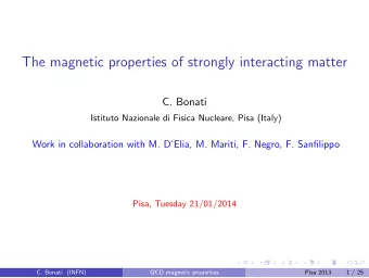 The magnetic properties of strongly interacting matter  C. Bonati  Istituto Nazionale di Fisica