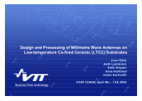 design and processing of millimetre wave antennas on low
