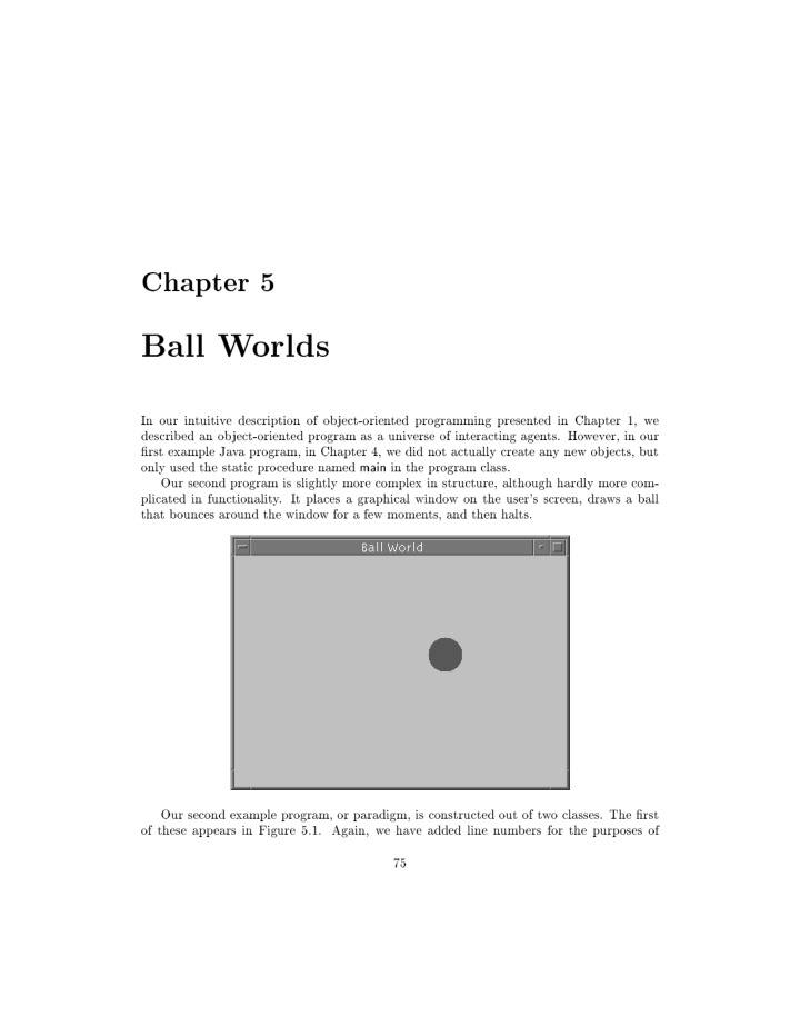 chapter 5 ball w orlds in our in tuitiv e description of
