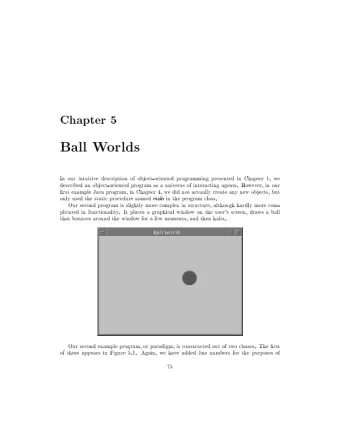 Chapter  5  Ball  W  orlds  In  our  in  tuitiv  e  description  of  ob  ject-orien  ted