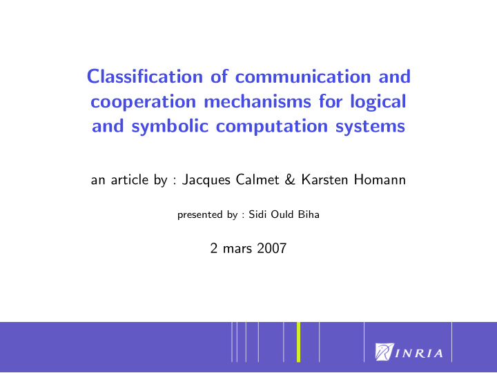 classification of communication and cooperation