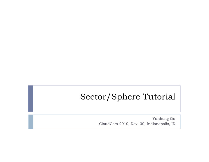 sector sphere tutorial