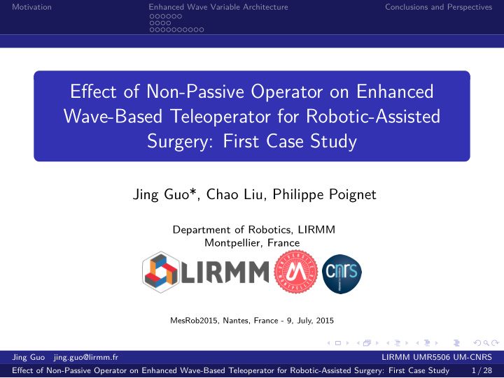 effect of non passive operator on enhanced wave based
