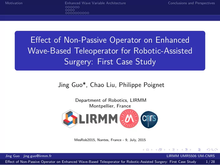 effect of non passive operator on enhanced wave based
