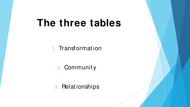 the three tables