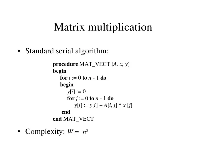 matrix multiplication