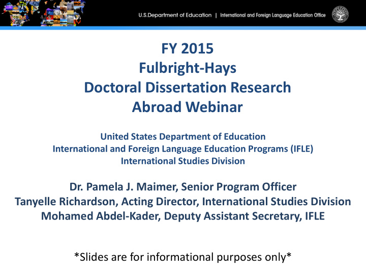 fy 2015 fulbright hays doctoral dissertation research