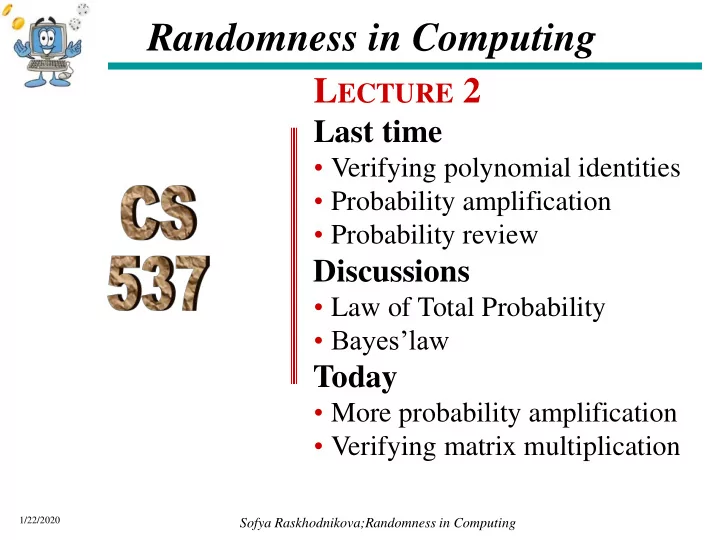 randomness in computing