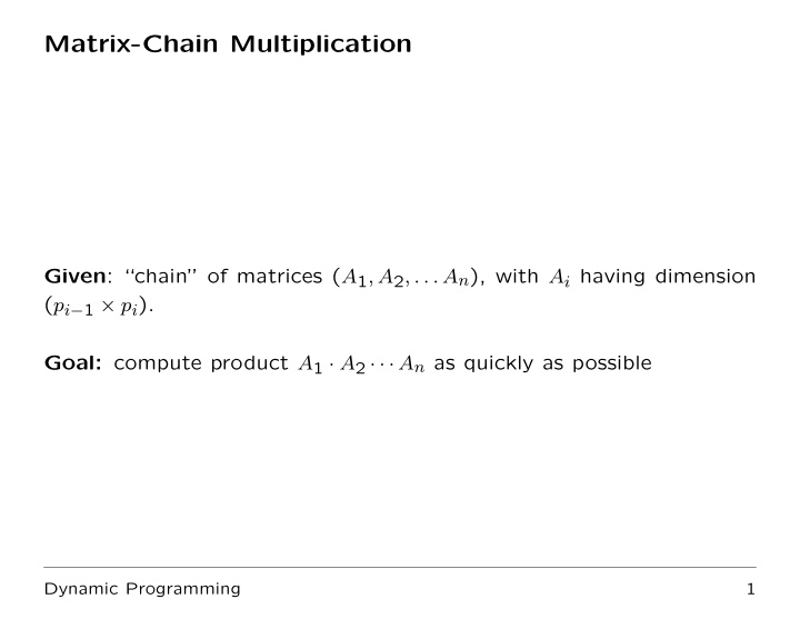 matrix chain multiplication