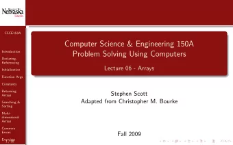Computer Science &amp; Engineering 150A  Introduction  Problem Solving Using Computers  Declaring,