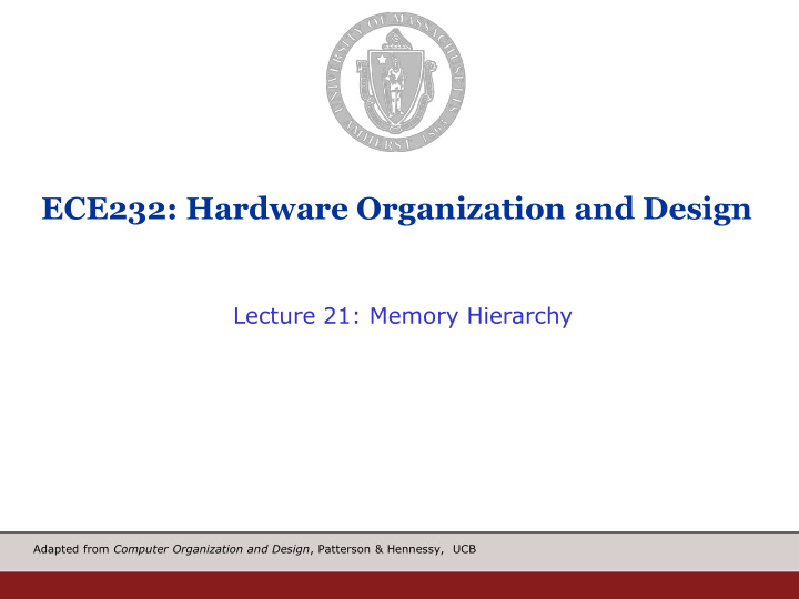 ece232 hardware organization and design