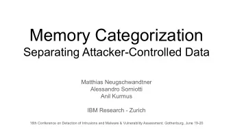 Memory Categorization  Separating Attacker-Controlled Data  Matthias Neugschwandtner  Alessandro